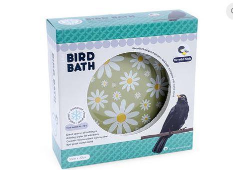 Petface Ceramic Garden Wild Bird Bath - Daisy