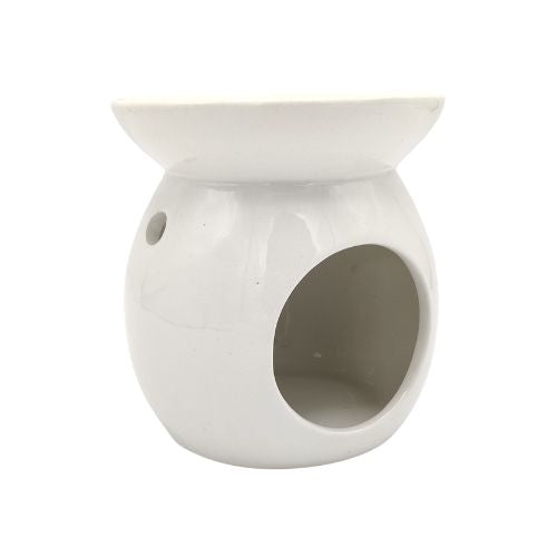 White Ceramic Oil Wax Melt Burner 10cm