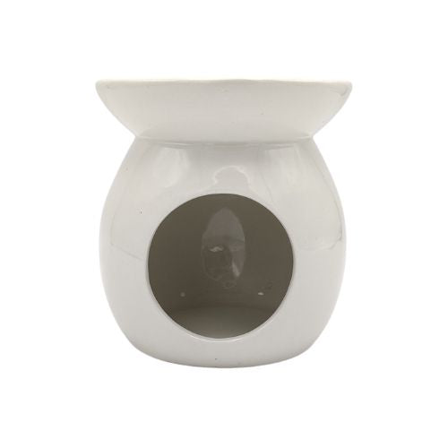 White Ceramic Oil Wax Melt Burner 10cm