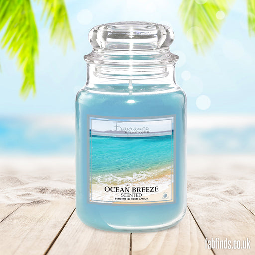 Fragrance Ocean Breeze Scented Jar Wax Candle 18oz