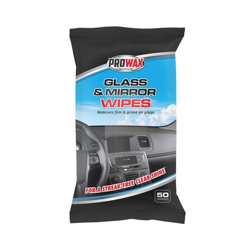 Prowax Autocare Glass & Mirror Wipes 50's