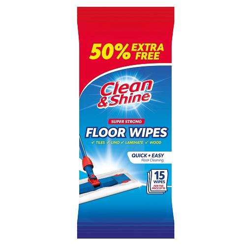 Clean & Shine Super Strong Floor Wipes Pack Of 15