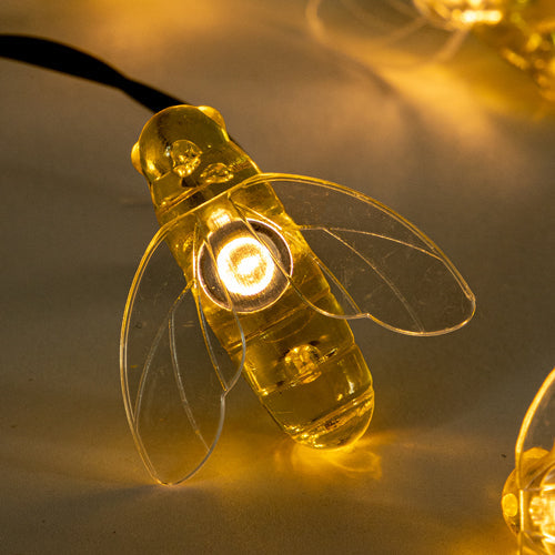 30 Bumble Bee Solar String Lights Warm White