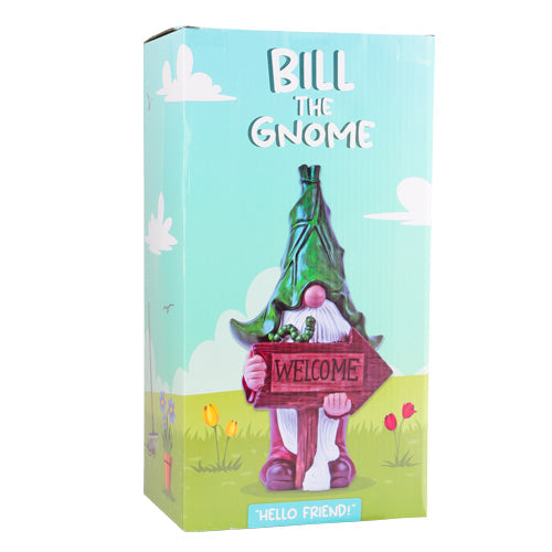 1 x Bill The Gnome 'Welcome' Garden Ornament H 31cm