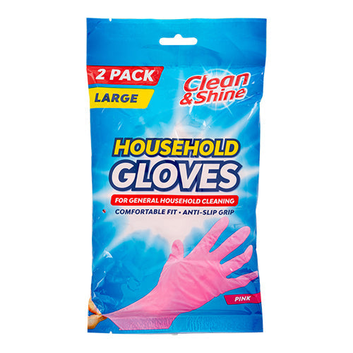 Clean & Shine Household Gloves 2 x M / L