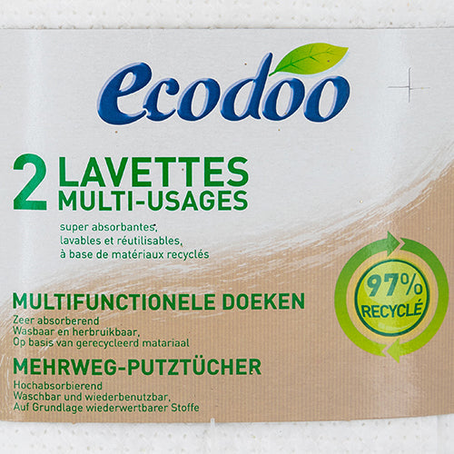 Ecodoo 2 Lavettes Multi-Usages Cleaning Cloths 2 Pack