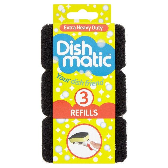 Dishmatic Heavy Duty Sponge Scourer 3 x Refills