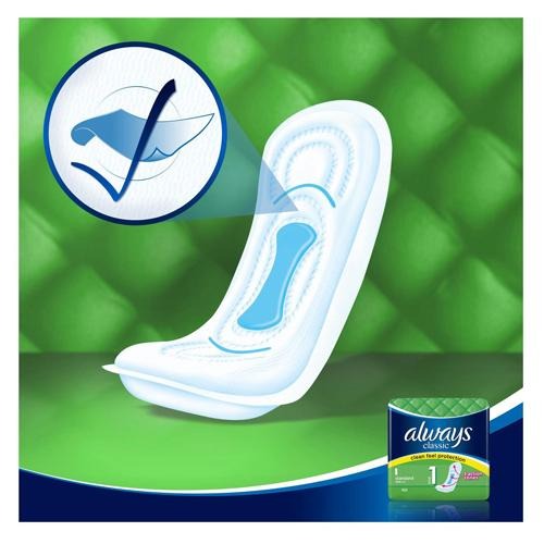 Always Classic Standard Size 1 Sanitary Pads Pack Of 10