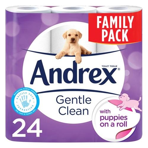 Andrex Gentle Clean Family Pack Of 24 Toilet Rolls