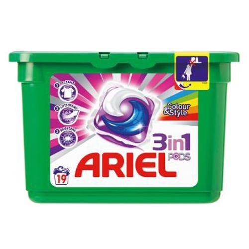 Ariel 3 In 1 Colour & Style Laundry Detergent Pods 19W