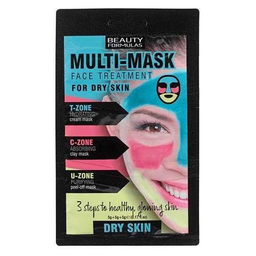 Beauty Formulas 3 Steps Multi-Mask Dry Skin Face Treatment 15g Sachet