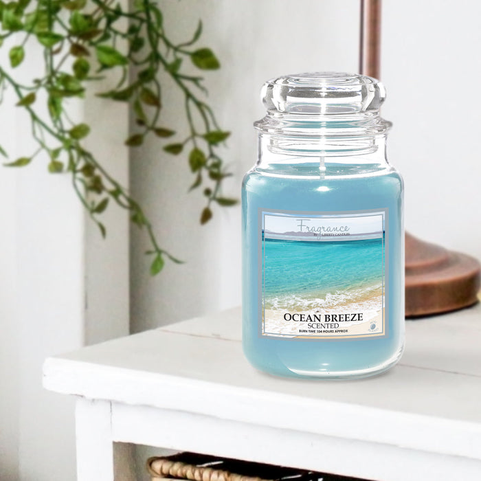 Fragrance Ocean Breeze Scented Jar Wax Candle 18oz