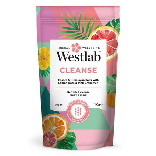 Westlab Cleanse Lemongrass & Pink Grapefruit Epsom Himalayan Bath Salt 1kg