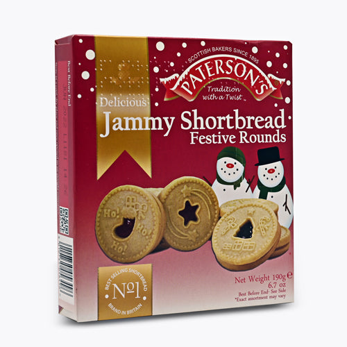 Paterson's Jammy Shortbread Festive Rounds 190g