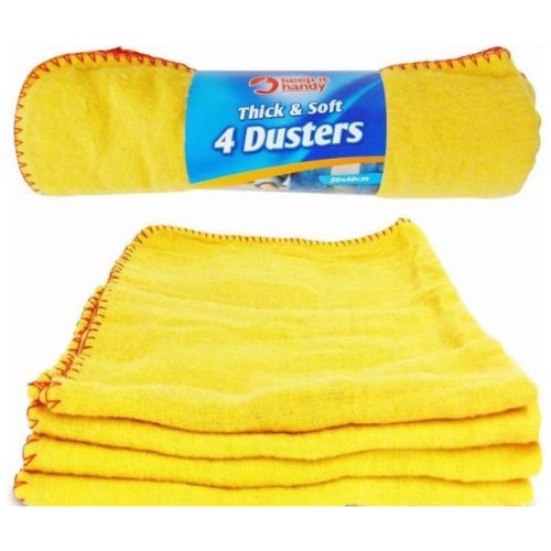 Thick and Soft Yellow Dusters 4 Pk 45 x 40