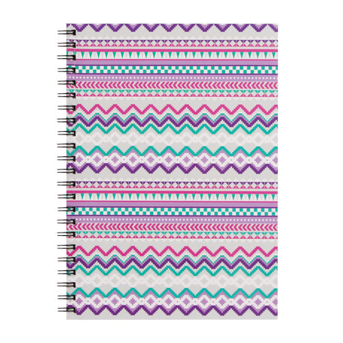 A4 Wiro Bound Lined Patterned Notebook
