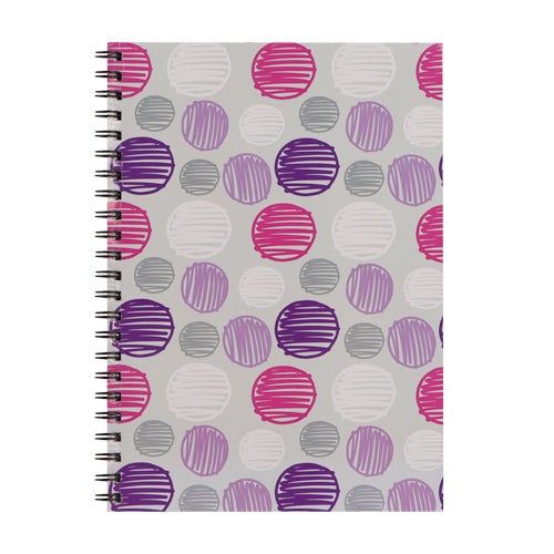 A4 Wiro Bound Lined Patterned Notebook