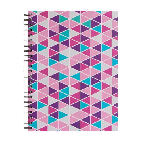 A4 Wiro Bound Lined Patterned Notebook