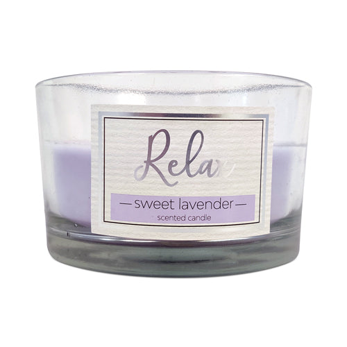 Relax Sweet Lavender Scented Wax Glass Candle 12oz