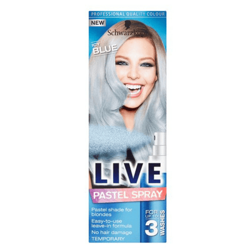 Schwarzkopf Live Icy Blue Pastel Spray Temporary Hair Colouring 125ml