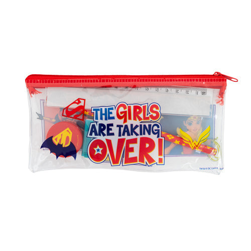 DC Super Hero Girls Filled Pencil Case Written on ' The Girls Are Taking Over!'