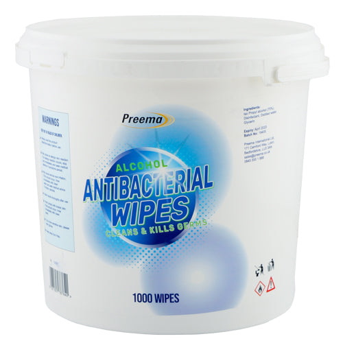 Preema Antibacterial Cleaning Wipes Tub 1000 Wipes