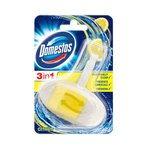 Domestos 3 in 1 Citrus Rim Block Toilet Cleaner 40g