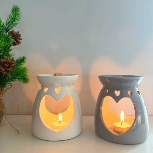 Home Collection White Heart Oil Burner 13cm