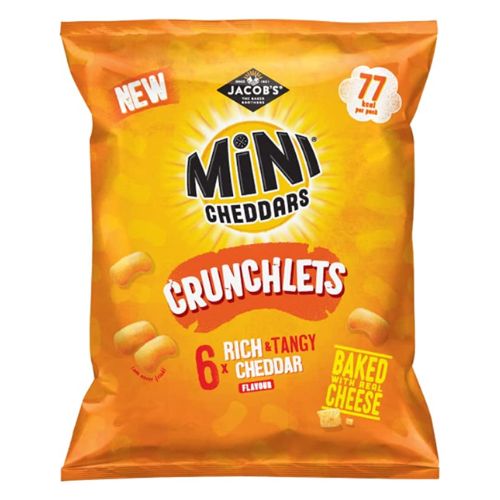 Jacob's Mini Cheddars Crunchlets 6 x 17g Bag Pack