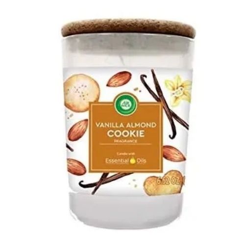 Air Wick Essential Oils Vanilla Almond Cookie Candle 185g