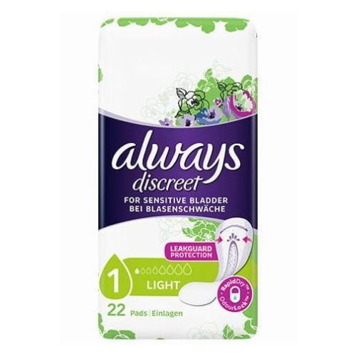 Always Discreet Light Panty Liners For Sensitive Bladder 22 Pk