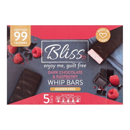 Bliss Dark Chocolate & Raspberry Flavour Whip Bars 5 Pk