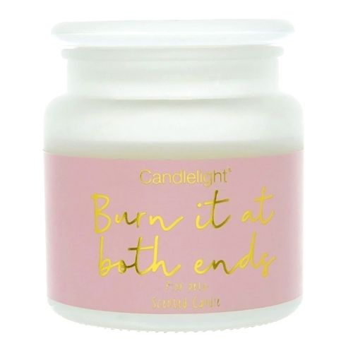 Burn It At Both Ends Large Pot Candle Pink Petal Scent