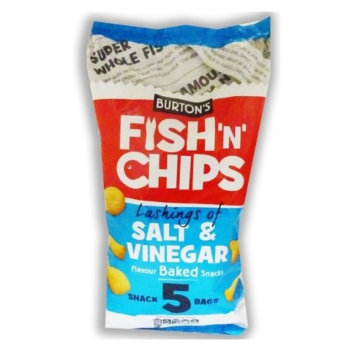 Burton's Fish n Chips Salt & Vinegar Baked Snacks 5 x 25g