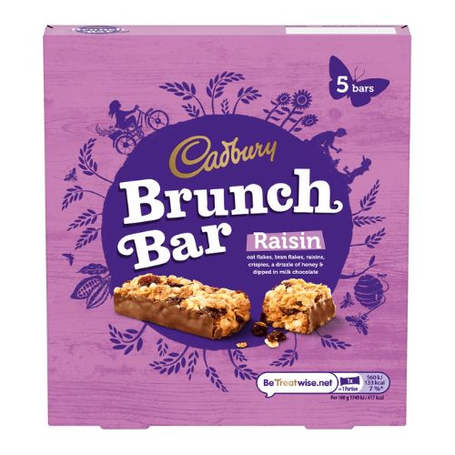 Cadbury Brunch Bar Raisin 5 Bars 145g