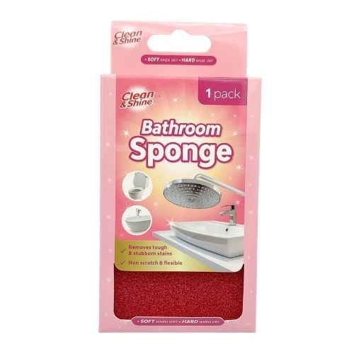 Clean & Shine Pink Bathroom Sponge 1 Pack