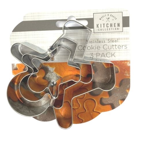 Woolf & Baker Gingerbread Stainless Steel Cookie Cutters 3 Pack