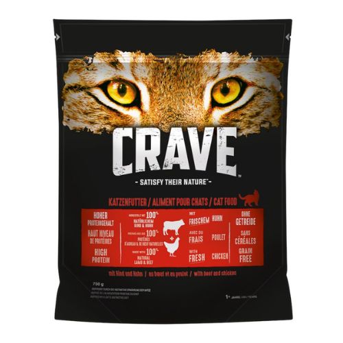 Crave With Beef & Chicken Adult Dry Cat Food 750g