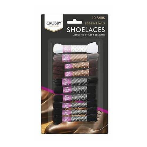 Crosby Shoelaces 10 Pairs Assorted