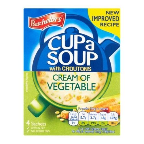 Batchelors Cream Of Vegetable Cup A Soup With Croutons 4 Pack