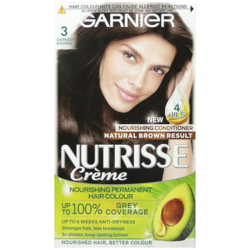 Garnier Nutrisse Creme Darkest Brown 3 Permanent Hair Dye