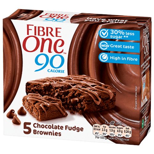 Fibre One 90 Calorie Chocolate Fudge Brownies 5 Pk 120g