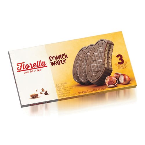 Fiorella Milk Chocolate Crunch Wafer Biscuit With Hazelnut 3 Pack 60g