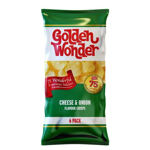 Golden Wonder Crisps Cheese & Onion 6 Pack