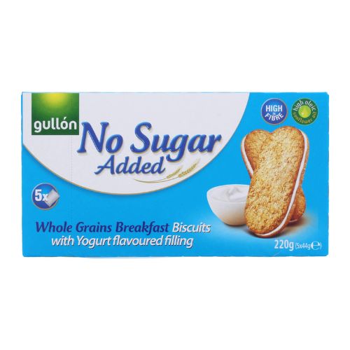 Gullon Whole Grains Breakfast Biscuits Yoghurt Flavoured Filling 5 Pk 220g