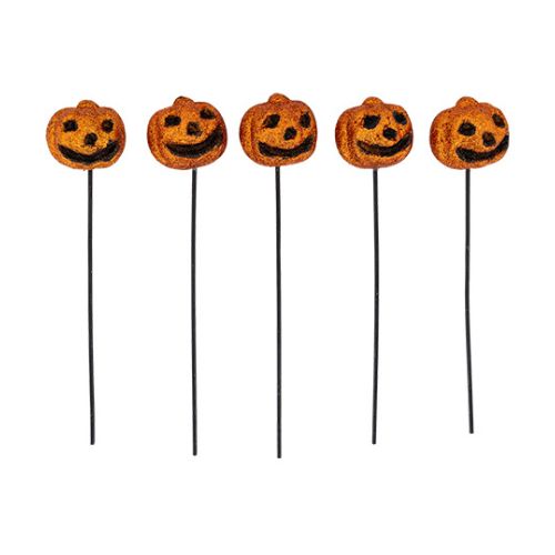 Halloween Pumpkin Smiley Picks 5 Pack