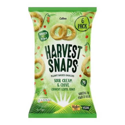 Harvest Snaps Sour Cream & Chive Crunchy Lentil Rings 6 Pk