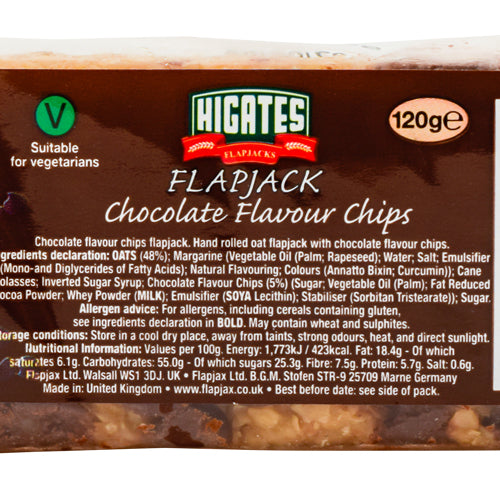 Higates Chocolate Flavour Chips Flapjack 120g