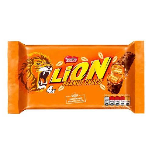 Nestle Lion Peanut Snack Size Chocolate Bars 4 Pack 164g