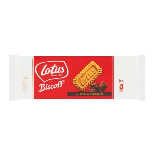 Lotus Biscoff Biscuits With Belgian Chocolate 6 x 3 132g